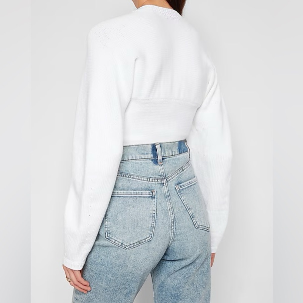 Express | Square Neck Fitted Pullover Sweater - image 4